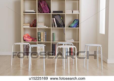 Empty classroom with stools View Large Photo Image Stock Photo - Empty classroom with stools. Fotosearch