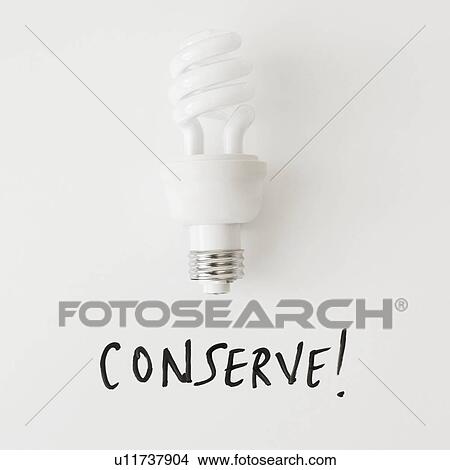 Picture - Energy efficient light bulb on white background, studio shot. Fotosearch