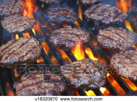 Hamburgers on bbq View Large Photo Image Stock Image - Hamburgers on bbq. Fotosearch