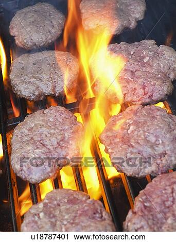 Hamburgers on bbq View Large Photo Image Stock Image - Hamburgers on bbq. Fotosearch