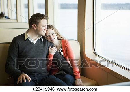 Happy couple on ferry View Large Photo Image Stock Photograph - Happy couple on ferry. Fotosearch