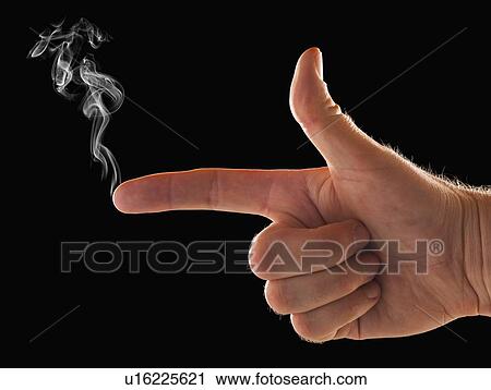 Male hand with smoke coming out of index finger View Large Photo Image Stock Image - Male hand with smoke coming out of index finger. Fotosearch