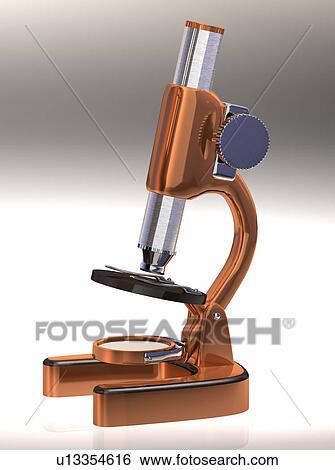 Microscope on grey background View Large Photo Image Stock Photograph - Microscope on grey background. Fotosearch