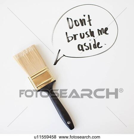 Paint brush with text in speech bubble, studio shot View Large Photo Image Stock Photo - Paint brush with text in speech bubble, studio shot. Fotosearch