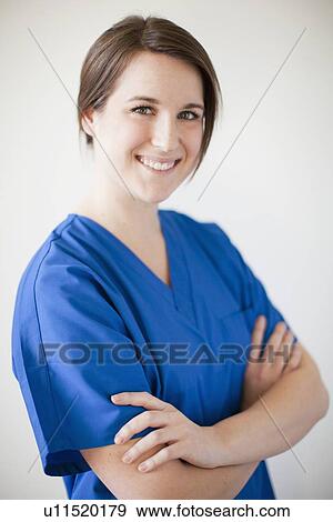 Stock Photo - Portrait of attractive young woman. Fotosearch