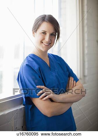 Stock Photography - Portrait of attractive young woman. Fotosearch