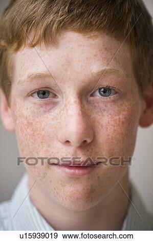 Stock Photo - Portrait of boy (16-17). Fotosearch