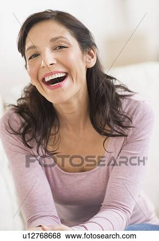 Portrait of laughing woman View Large Photo Image Stock Photo - Portrait of laughing woman. Fotosearch