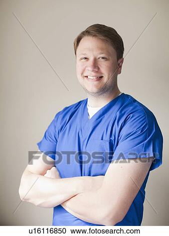 Portrait of male nurse View Large Photo Image Stock Image - Portrait of male nurse. Fotosearch