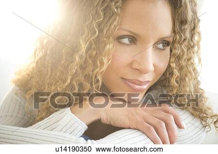 Stock Image - Portrait of mature woman. Fotosearch