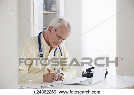 Portrait of senior doctor View Large Photo Image Stock Photo - Portrait of senior doctor . Fotosearch