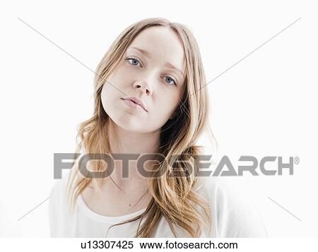 Stock Photography - Portrait of serene young woman. Fotosearch