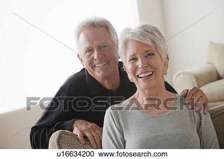 Stock Image - Portrait of smiling senior woman. Fotosearch