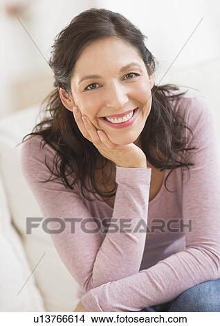 Portrait of smiling woman View Large Photo Image Picture - Portrait of smiling woman. Fotosearch