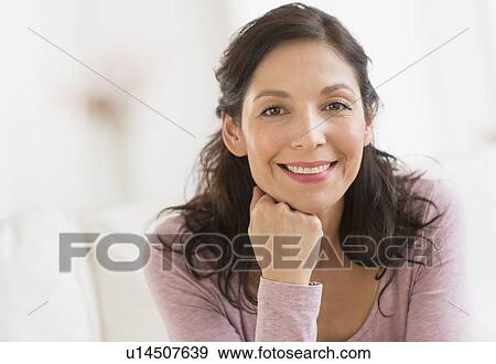 Portrait of smiling woman View Large Photo Image Stock Photo - Portrait of smiling woman. Fotosearch