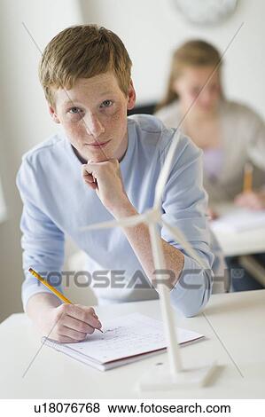 Portrait of student (16-17) in lab View Large Photo Image Stock Photo - Portrait of student (16-17) in lab. Fotosearch