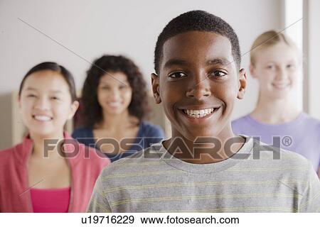Portrait of teenage students (14-15, 16-17) View Large Photo Image Stock Photo - Portrait of teenage students (14-15, 16-17). Fotosearch