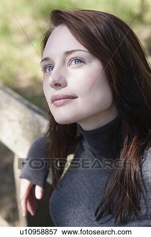 Portrait of young woman View Large Photo Image Stock Photo - Portrait of young woman. Fotosearch