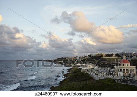 Stock Photo - Puerto Rico, Old San Juan, Waterfront view. Fotosearch