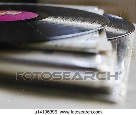 Stock Photograph - Stack of records. Fotosearch