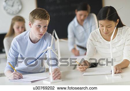 Students (14-19) examining wind turbines View Large Photo Image Stock Image - Students (14-19) examining wind turbines. Fotosearch
