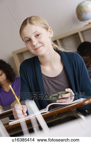 Picture - Teenage students (14-15, 16-17) at school. Fotosearch