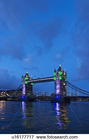 UK, England, London, Tower Bridge at dusk View Large Photo Image Stock Photo - UK, England, London, Tower Bridge at dusk. Fotosearch