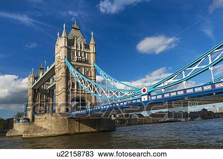 Stock Image - UK, England, London, Tower Bridge. Fotosearch