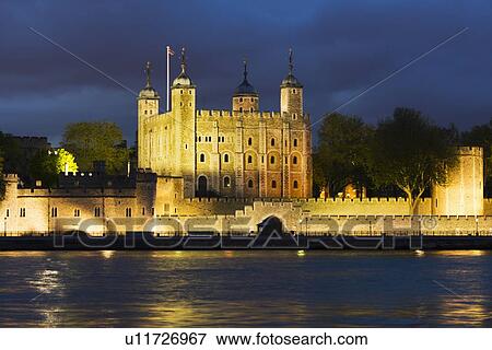 UK, England, London, Tower of London at night View Large Photo Image Stock Photo - UK, England, London, Tower of London at night. Fotosearch