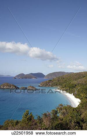United States Virgin Islands, St. John, Landscape with sea bay View Large Photo Image Stock Photo - United States Virgin Islands, St. John, Landscape with sea bay. Fotosearch