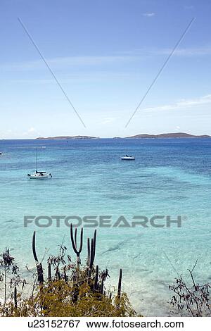 Stock Photo - United States Virgin Islands, St. John, View of sea bay. Fotosearch