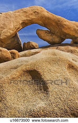 Stock Image - USA, California, Joshua Tree National Park, Arch rock. Fotosearch