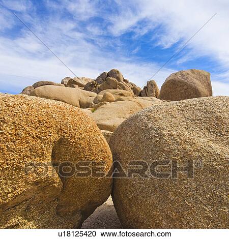 Stock Image - USA, California, Joshua Tree National Park, Rock formations. Fotosearch
