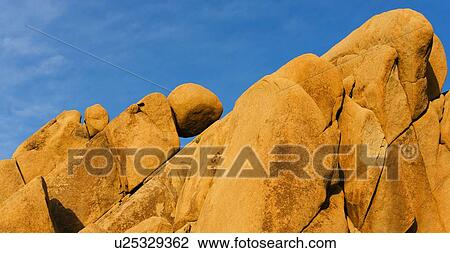 Stock Image - USA, California, Joshua Tree National Park, Rock formations. Fotosearch