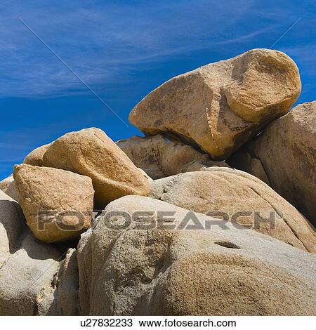 Stock Image - USA, California, Joshua Tree National Park, Rock formations. Fotosearch