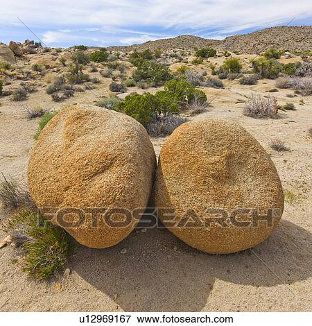 Stock Photo - USA, California, Joshua Tree National Park, Boulders in desert. Fotosearch