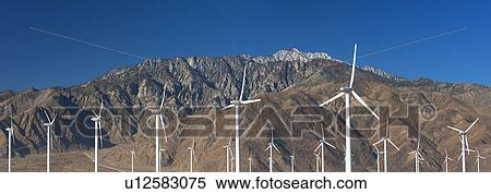 Stock Photography - USA, California, Palm Springs, Wind farm. Fotosearch