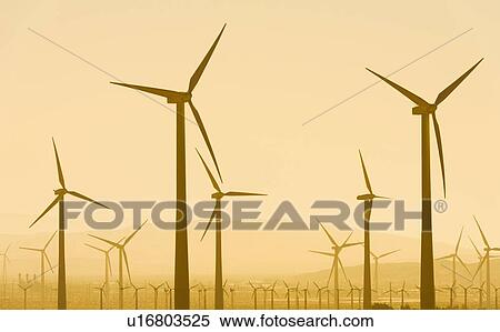 USA, California, Palm Springs, Wind turbine against sunset sky View Large Photo Image Stock Photography - USA, California, Palm Springs, Wind turbine against sunset sky. Fotosearch