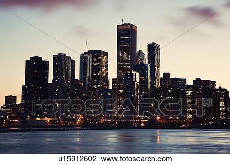 Stock Image - USA, Illinois, Chicago, City view. Fotosearch