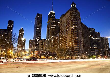 USA, Illinois, Chicago, City view View Large Photo Image Stock Photo - USA, Illinois, Chicago, City view. Fotosearch