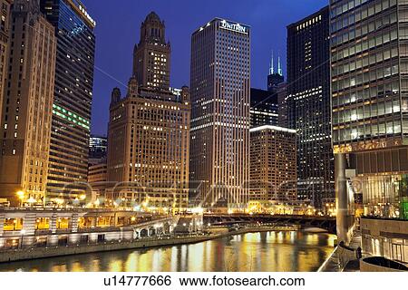 USA, Illinois, Chicago, City view View Large Photo Image Stock Photograph - USA, Illinois, Chicago, City view. Fotosearch