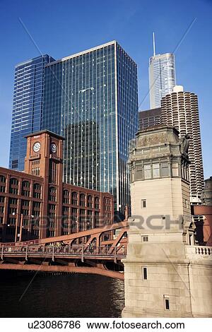USA, Illinois, Chicago, City view View Large Photo Image Stock Photograph - USA, Illinois, Chicago, City view. Fotosearch