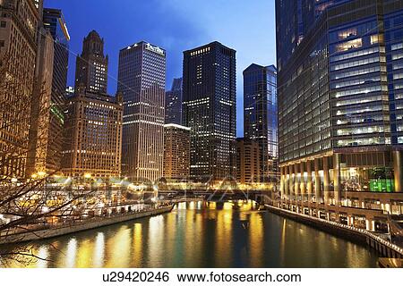 USA, Illinois, Chicago, City view View Large Photo Image Stock Photograph - USA, Illinois, Chicago, City view. Fotosearch