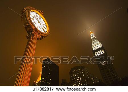 Stock Photo - USA, New York City, Clock at Madison SQ Park. Fotosearch