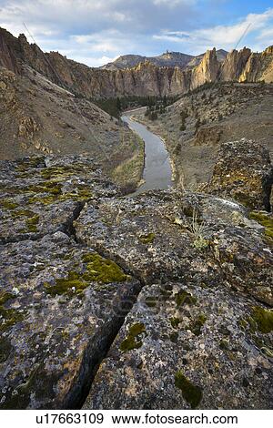 USA, Oregon, Smith Rock State Park, Rocky landscape with river view View Large Photo Image Stock Photo - USA, Oregon, Smith Rock State Park, Rocky landscape with river view. Fotosearch
