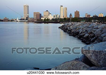 USA, Wisconsin, Milwaukee, City view from Lakefort View Large Photo Image Stock Image - USA, Wisconsin, Milwaukee, City view from Lakefort. Fotosearch
