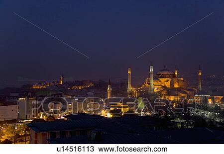 Aya Sofya at dusk with Bosphorus bridge in background, Istanbul, Turkey View Large Photo Image Stock Image - Aya Sofya at dusk with Bosphorus bridge in background, Istanbul, Turkey. Fotosearch