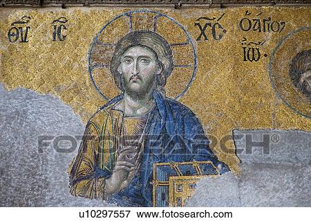 Stock Photo - Aya Sofya deesis mosaic (14th century), Istanbul, Turkey. Fotosearch