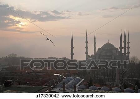 Blue Mosque at dawn, Istanbul, Turkey View Large Photo Image Stock Image - Blue Mosque at dawn, Istanbul, Turkey. Fotosearch
