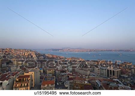 Stock Photography - Bosphorus from Galata tower, Istanbul, Turkey. Fotosearch
